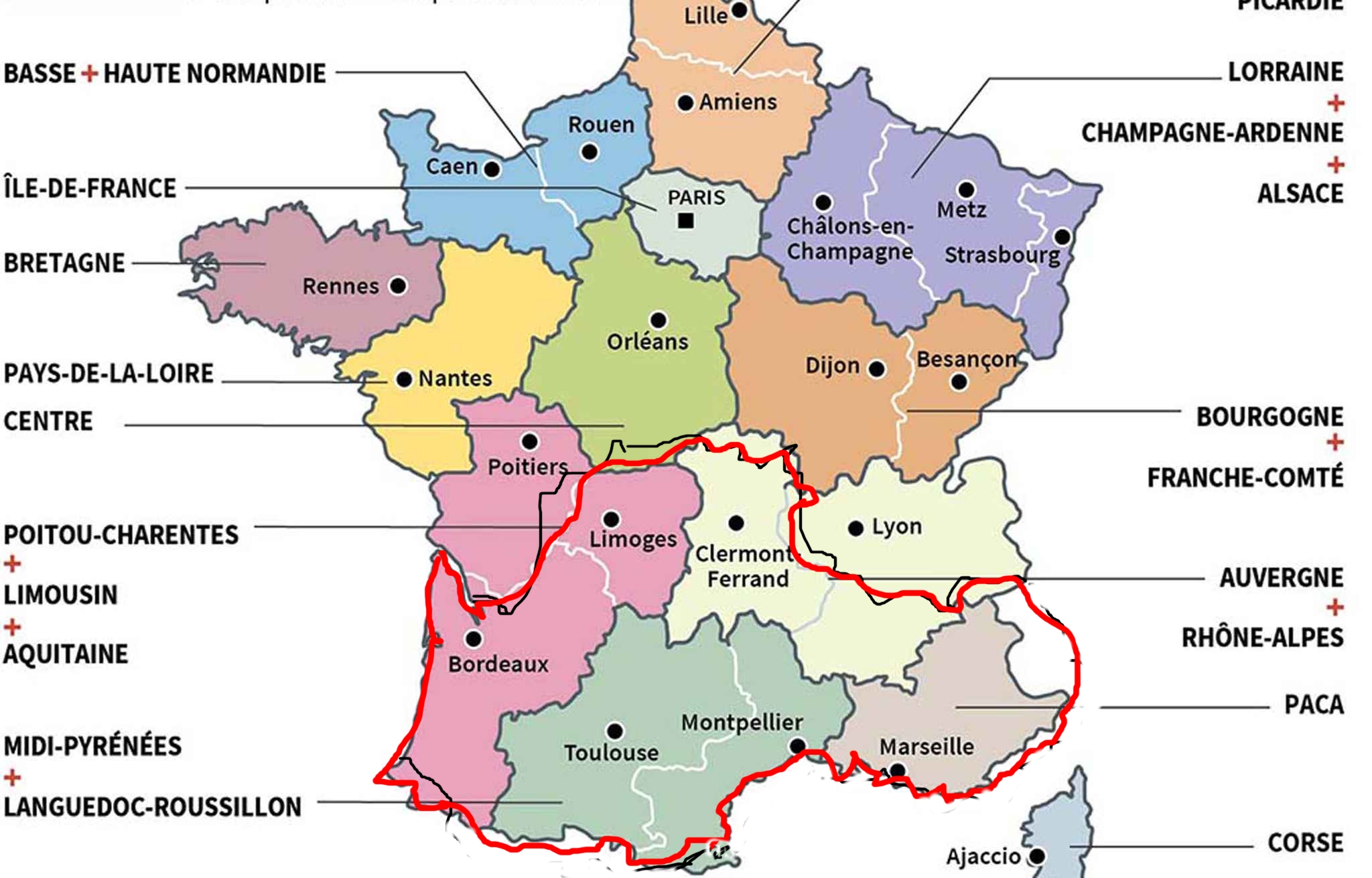 Il est francais. Административные территориальное деление Франция карта. Регионы Франции. Регионы Франции на карте. 13 Регионов Франции.